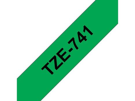 Brother 18MM Black On Green Tape (TZE741)