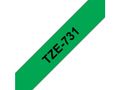 BROTHER Tape Black on Green 12mm