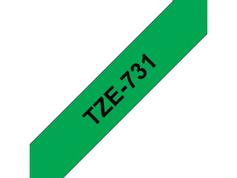 Brother Tape BROTHER TZe-731 12mmx8m sort/grønn
