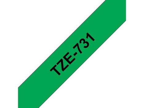 BROTHER Tape BROTHER TZe-731 12mmx8m sort/ grønn (TZE-731)