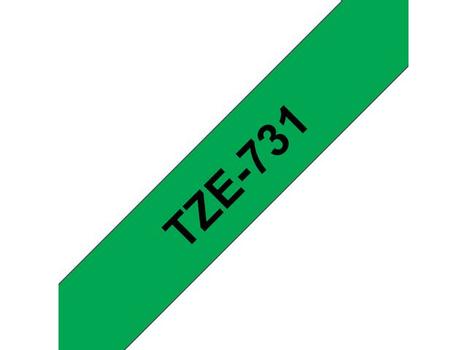 BROTHER Tape Black on Green 12mm (TZE-731)