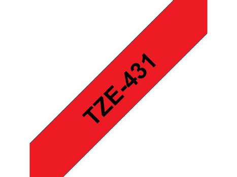 BROTHER 12MM Black On Red Tape (TZE431)