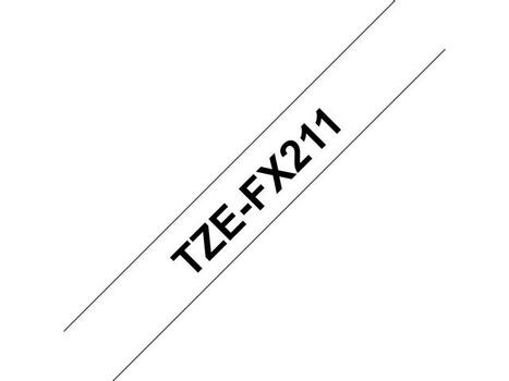BROTHER Tape BROTHER TZEFX211 6mm Sort på hvid (TZ-FX211)