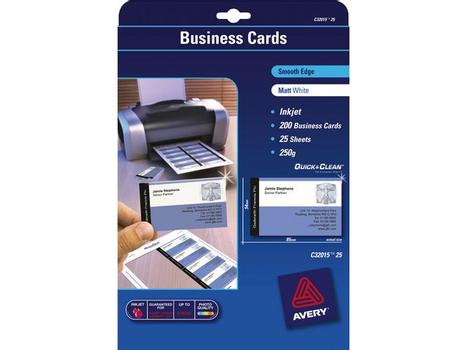 AVERY Business Card Double Sided 8 Per Sheet 260gsm Matt (Pack 200) C32015-25 (C32015-25)