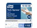 TORK Håndklædeark Tork Xpress Hvid Premium Soft Multifold H2 2-lags Krt/21x110