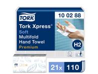 Håndklædeark Tork Xpress Hvid Premium Soft Multifold H2 2-lags Krt/ 21x110