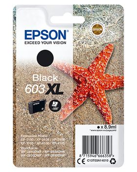 EPSON n Ink Cartridges,  603XL, Starfish, Singlepack,  1 x 8.9 ml Black, XL (C13T03A14010)