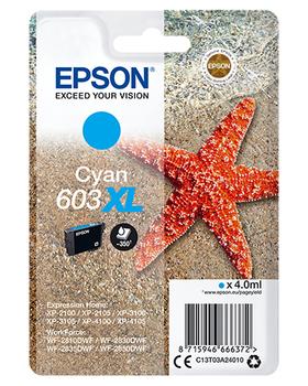 EPSON n Ink Cartridges,  603XL, Starfish, Singlepack,  1 x 4.0 ml Cyan, XL (C13T03A24010)