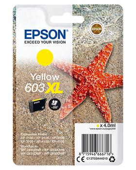 EPSON n Ink Cartridges,  603XL, Starfish, Singlepack,  1 x 4.0 ml Yellow, XL (C13T03A44010)