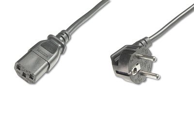 ASSMANN Electronic Power Cord. CEE 7/7 (Typ-F) 90µ angled - C13 M/F.  Factory Sealed (AK-440100-025-S)