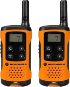 Motorola TLKR T41 Com-radio, 8 kanaler, 4km, LCD, 2xenheter, Orange