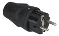 Nordic Quality Grounded Plug, 250V / 16A, for outdoor use, black