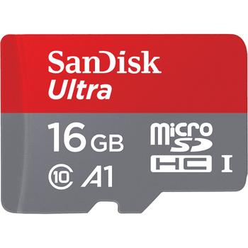 SANDISK Ultra Android microSDHC 16GB + SD Adapter + Memory Zone App 100MB/s A1 Class 10 UHS-I (SDSQUAR-016G-GN6M5)