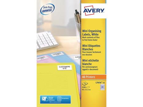 AVERY Minietiketter 46x11,1 mm 2100/FP (L7656-25)