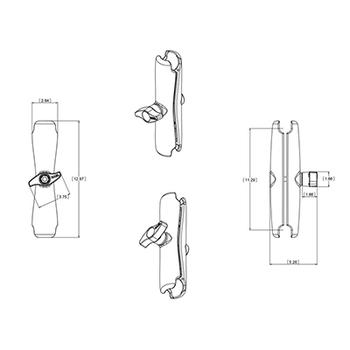 RAM MOUNT Double Socket Arm (RAM-D-201U-E)