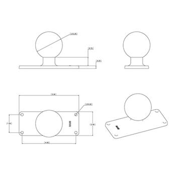 RAM MOUNT RAM base, 2"" x 5"", C-size (RAM-202U-25)