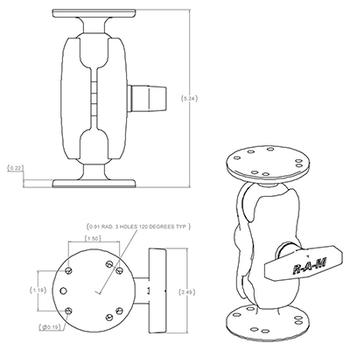 RAM MOUNT S- RAM Kit, C-size (RAM-101U-B)