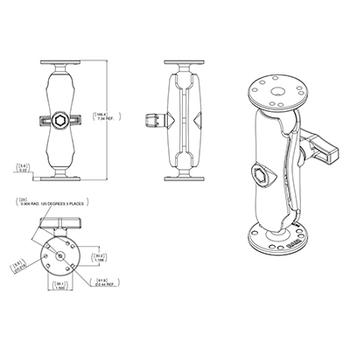 RAM MOUNT RAM MOUNT W/ 202 & RAYMARINE DRAGONFLY (RAM-101-RYM1)