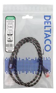 DELTACO Tough Flat CAT.6A U/FTP Patch Cable, 32AWG, 1.5m, black (UFTP-2312)