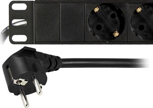 DELTACO Grenuttag,  19"" Rack, CEE7/4 - CEE 7/7, 3m, Svart (GT-8629)