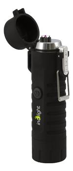 INOLIGHT CL8 water proof USB dual arc lighter, LED flashlight,  black (555-800)