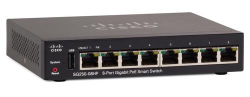 CISCO Switch/ SG250-08HP 8P Gigabit PoE (SG250-08HP-K9-EU)