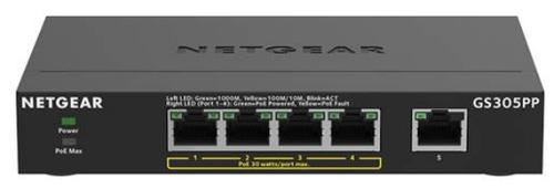 NETGEAR 5PT POE/ POE+GIGE UNMANAGED SWITCH GS30 (GS305PP-300EUS)