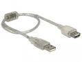 DELOCK Extension cable USB 2.0 Type-A male > USB 2.0 Type-A female 0.3 m transparent