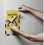 DURABLE DURAFRAME SECURITY Magnetic Frame Safety Sign & Document Holder A4 Yellow/ Black (Pack 5) - 4945130 (4945130)