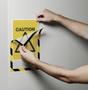 DURABLE DURAFRAME SECURITY Magnetic Frame Safety Sign & Document Holder A4 Yellow/Black (Pack 5) - 4945130