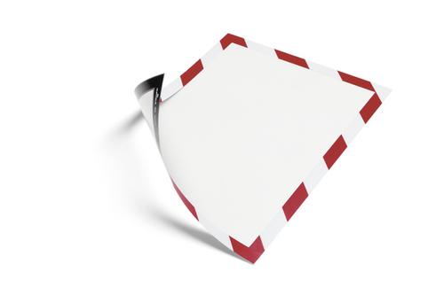 DURABLE DURAFRAME SECURITY Magnetic Frame Safety Sign & Document Holder A4 Red/White (Pack 5) - 4945132 (4945132)