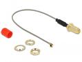 DELOCK Antenna Cable RP-SMA jack bulkhead ferrite core > MHF / U.FL-LP-068 compatible plug 1.13 10 cm thread length 10 mm