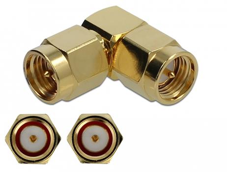 DELOCK Adapter SMA plug to SMA plug 90Â° 10 GHz (89950)