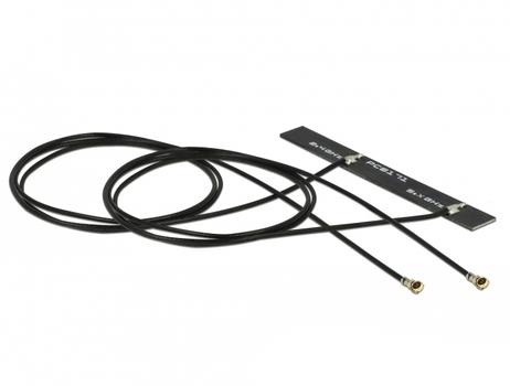 DELOCK WiFi 6 Dual Antenna, 2x MHF4L, 3–5dBi, 50cm, Adhesive (89933)