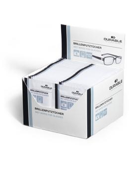 DURABLE Brillenputztücher feucht 100 Stück weiß (585302)
