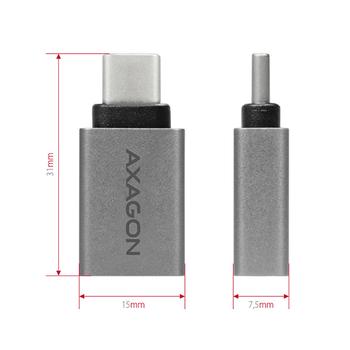 AXAGON USB 3.0 Type-C Male > Type-A Female. ALU Factory Sealed (RUCM-AFA)