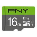 PNY Micro SDHC Minnekort Elite 16GB Class 10 m/adapter