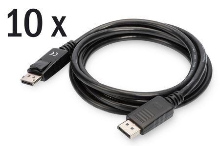 ASSMANN Electronic Digitus DisplayPort Cable. DP-DP. M/M. 2.0m. 10pcs Factory Sealed (AK-990901-020-S)