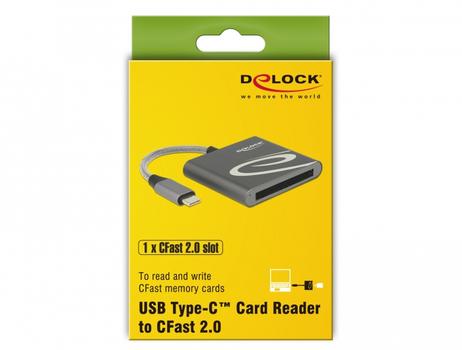 DELOCK USB Type-C Card Reader for CFast 2.0 memory cards (91745)