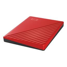 WESTERN DIGITAL WD My Passport WDBYVG0020BRD - Hard drive - encrypted - 2 TB - external (portable) - USB 3.2 Gen 1 - 256-bit AES - red (WDBYVG0020BRD-WESN)