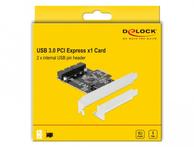 Delock PCI Express Card to 2 x internal USB 3.0 Pin Header - USB-adapter - PCIe 2.0 - USB 3.0 (intern) x 2 (90387)