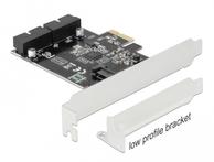 Delock PCI Express Card to 2 x internal USB 3.0 Pin Header - USB-adapter - PCIe 2.0 - USB 3.0 (intern) x 2 (90387)