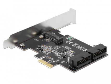 Delock PCI Express Card to 2 x internal USB 3.0 Pin Header - USB-adapter - PCIe 2.0 - USB 3.0 (intern) x 2 (90387)