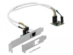DELOCK Mini PCIe I / O PCIe half size 1 x Gigabit LAN Low Profile, LAN Adapter