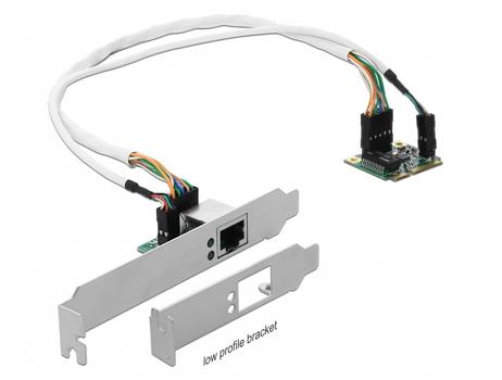 DELOCK Mini PCIe I/O PCIe half size 1 x Gigabit LAN Low Profile (95265)