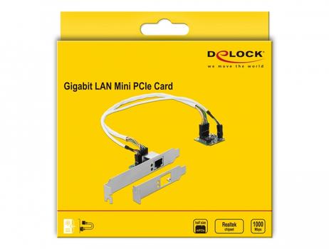 DELOCK Mini PCIe I/O PCIe half size 1 x Gigabit LAN Low Profile (95265)