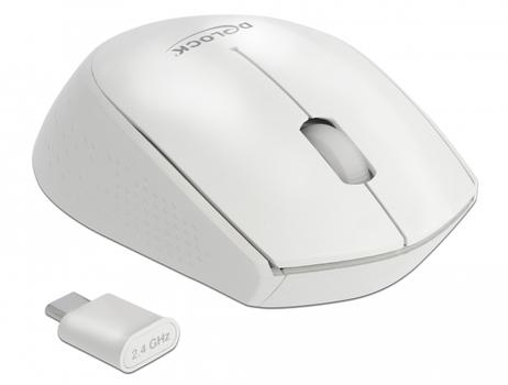 DELOCK Optical 3-button mini mouse USB Type-C™ 2.4 GHz wireless (12668)