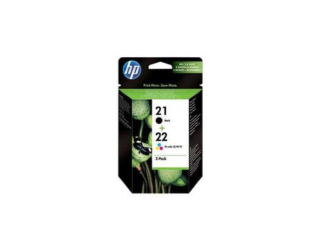 HP 21 svart/22 tre farger 2-pakning med originalblekkpatroner (SD367AE)