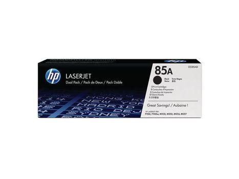 HP 85A LaserJet original toner cartridge black standard capacity 1.600 pages 2-pack (CE285AD)