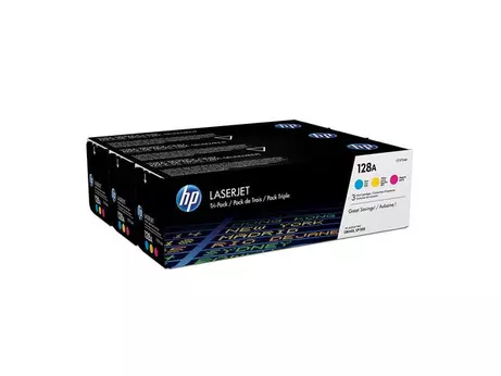 HP 128A - 3-pack - gul, cyan, magenta - original - LaserJet - tonerpatron (CF371AM) (CF371AM)